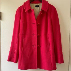 J. Crew Pink Wool Blend Pleated Pea Coat